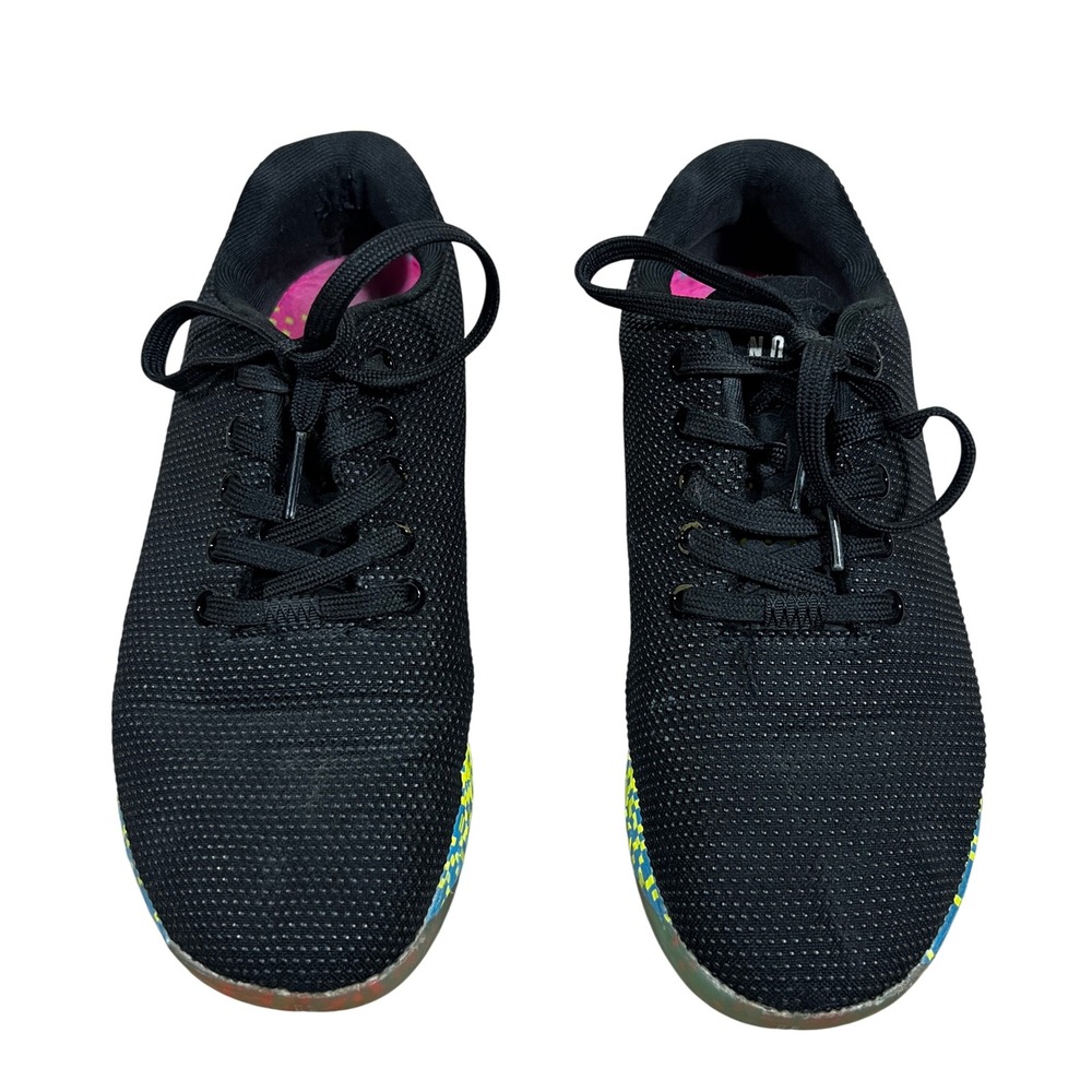NOBULL Trainer Black Neon Pixel Low Top Training Shoes Size W 8 / M 6.5